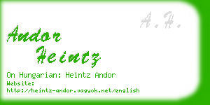 andor heintz business card